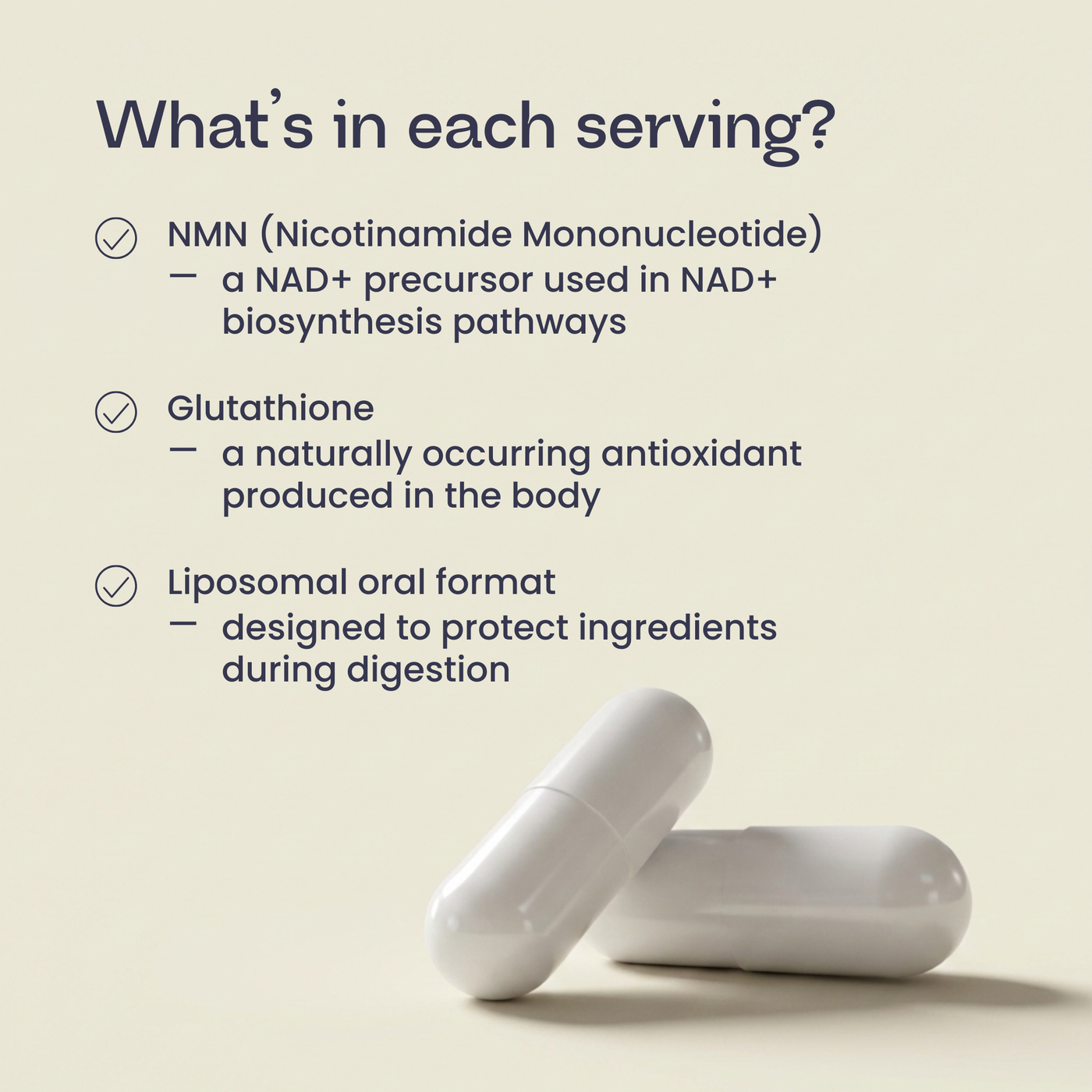 Liposomal NMN + Glutathione Supplement